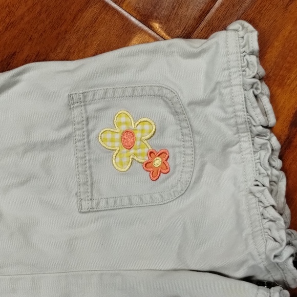 Mini Wear Cream Embroidered Daisy Butterfly & Floral Button Top Overalls - Picture 7 of 15